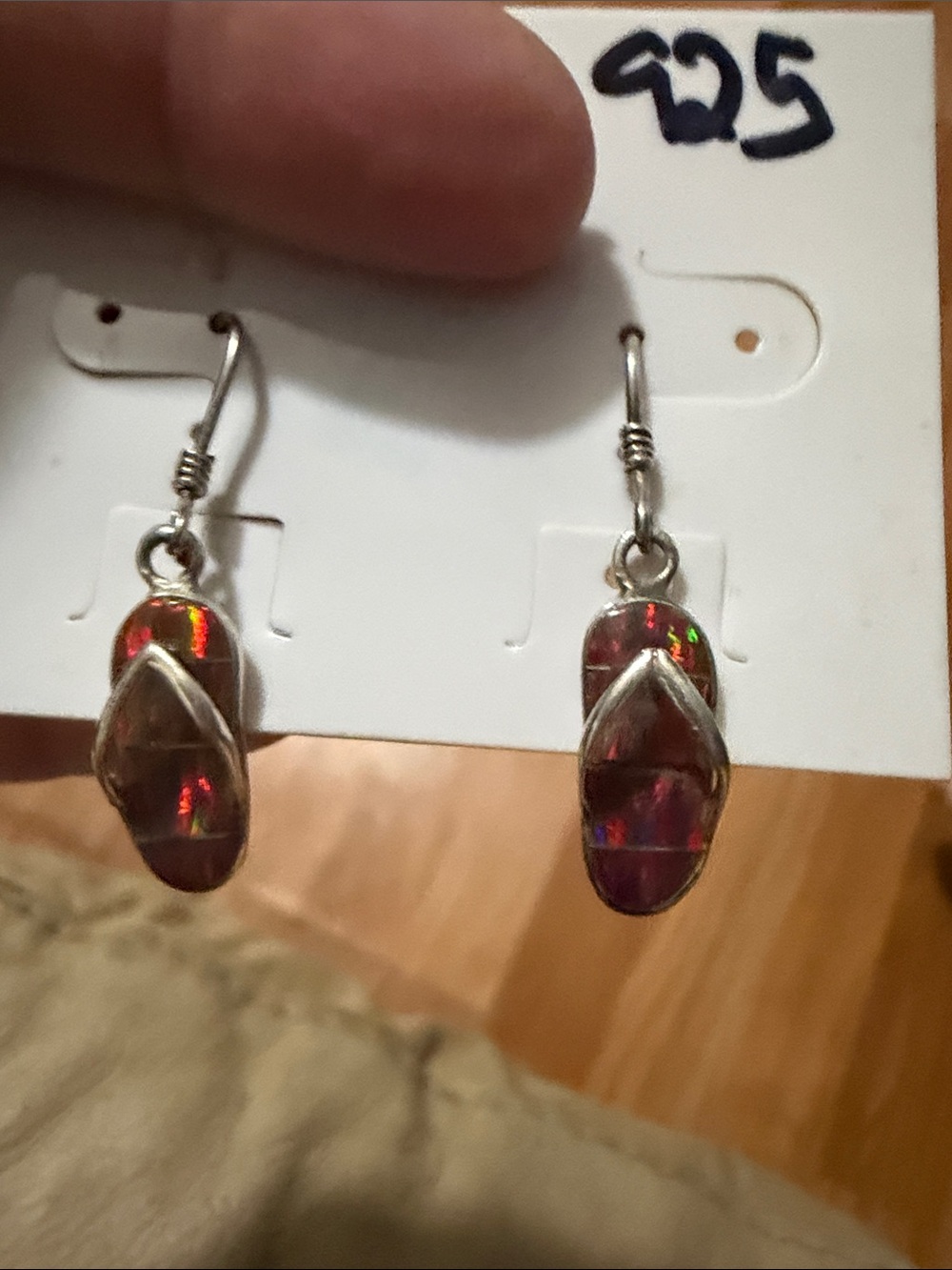 Sterling Silver Iridescent Multi Flip-Flop Drop Earrings